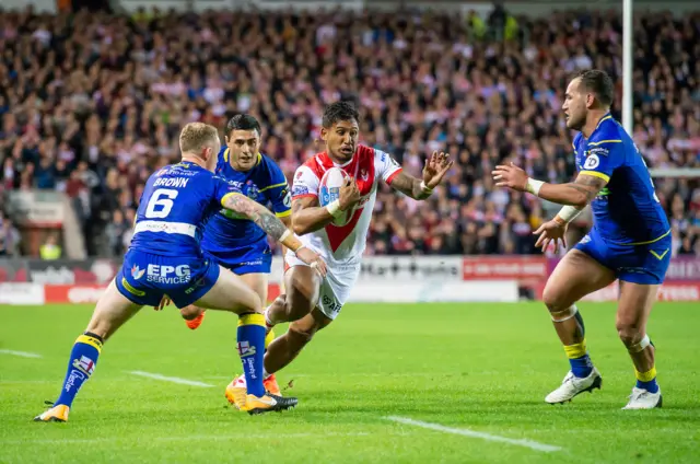 St Helens' Ben Barba against Warrington