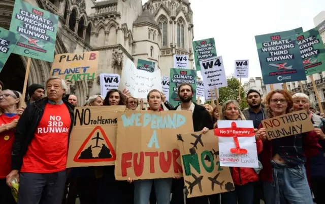 Protesters outside High Court