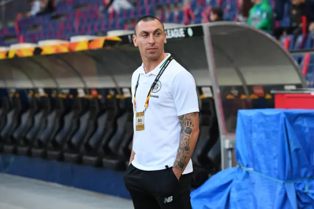 Celtic captain Scott Brown will be watching from the sidelines this evening