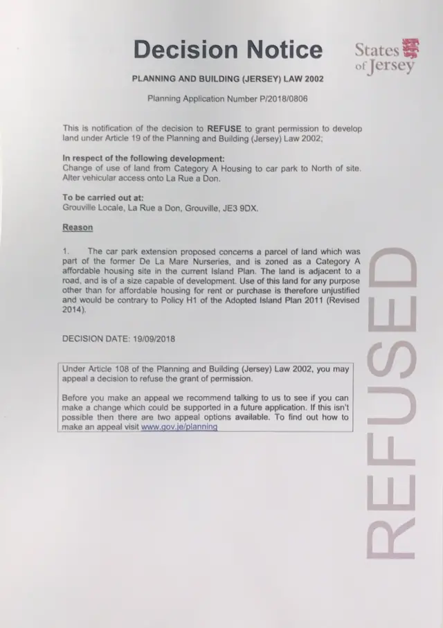 Refusal letter