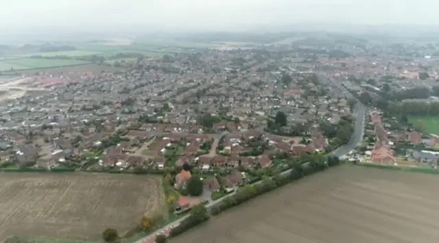 Aerial view of houses in East Riding