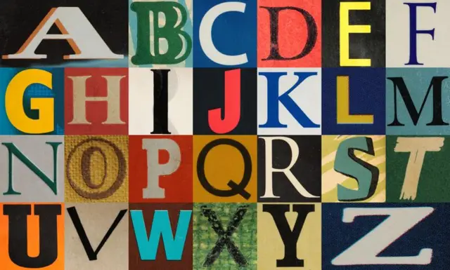 Photo showing English alphabet