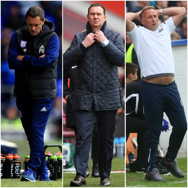 Paul Hurst, Derek Adams and Mark Yates