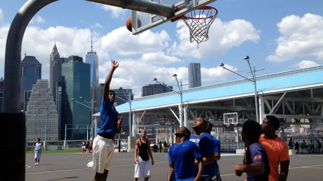 Streetball being played in USA