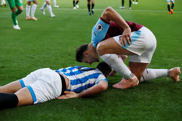 Laurent Depoitre and James Tarkowski