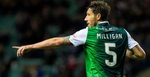 Mark Milligan in action for Hibernian