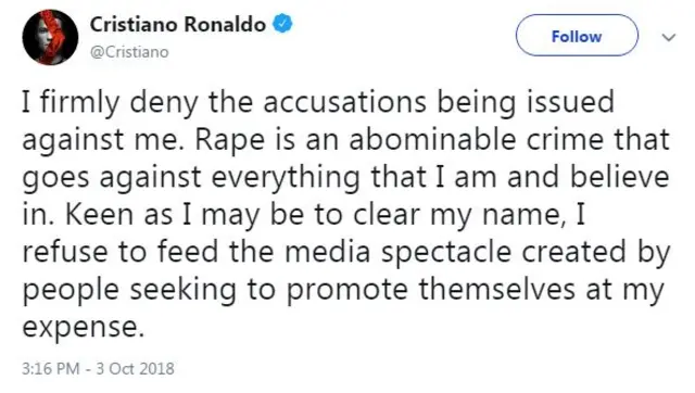 Cristiano Ronaldo tweet