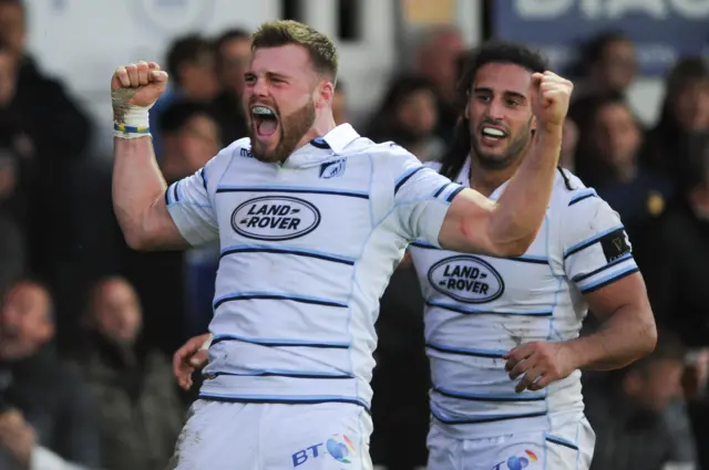 Cardiff Blues celebrate