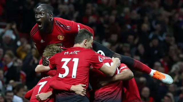 Man Utd players celebrate