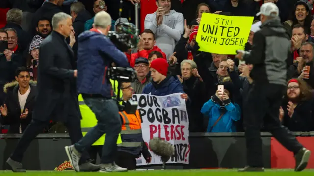 Jose Mourinho (left) at Old Trafford