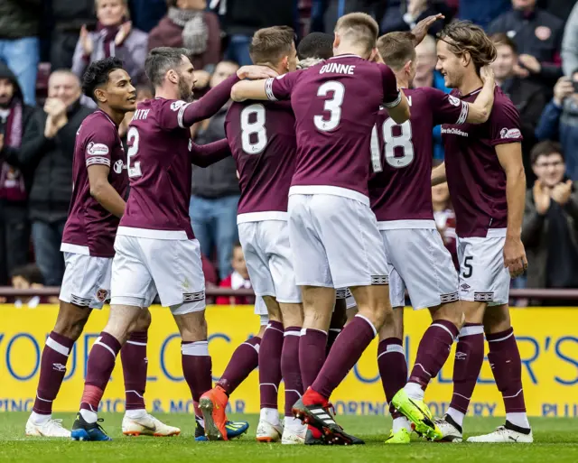 Hearts are unbeaten in 13 matches in all competitions this season