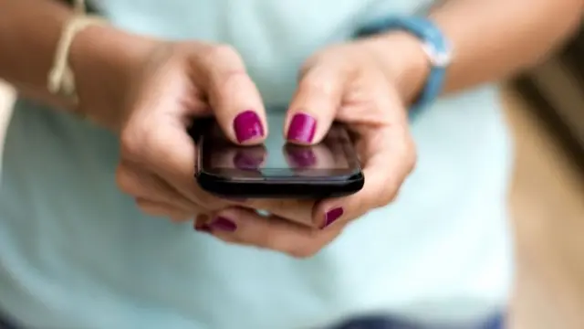 Girl holding smart phone