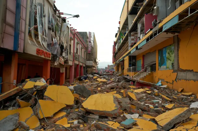 Tsunami aftermath on the island of Sulawesi