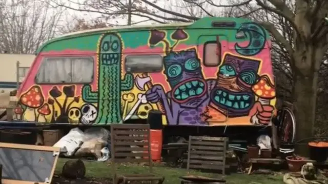 A colourful caravan