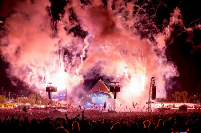 The Pyramid Stage at Glastonbury