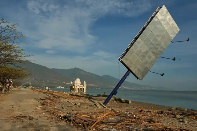 Tsunami aftermath on the island of Sulawesi