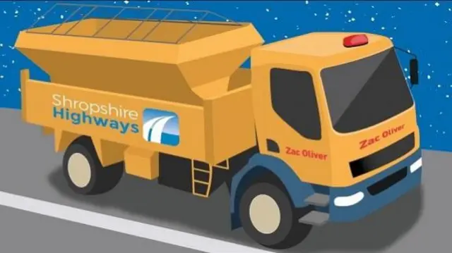 Mock-up of gritter with Zac's name