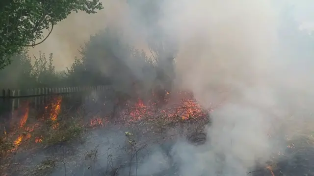 Grass fire in Walsall in July