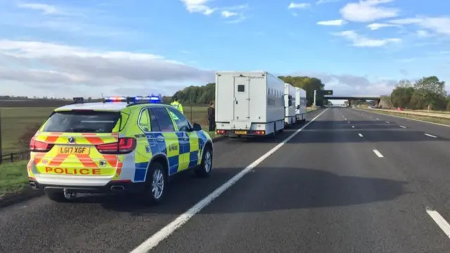 A prison van broken down