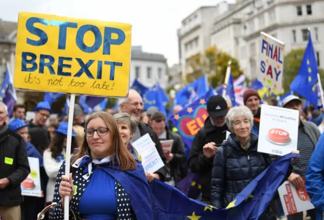 anti-brexit protest outside Tory conference