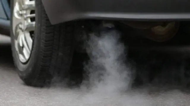 Smoke coming from a car