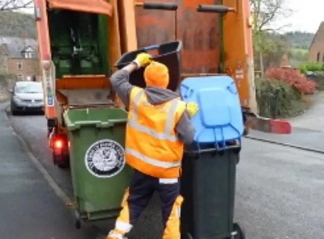 recycling bins