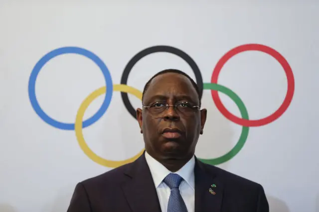 Senegal President Macky Sall is pictured after the host city signing contract ceremony, following Dakar's naming as 2022 Youth Olympic Games city, during the 133th IOC session in Buenos Aires, on October 08, 2018