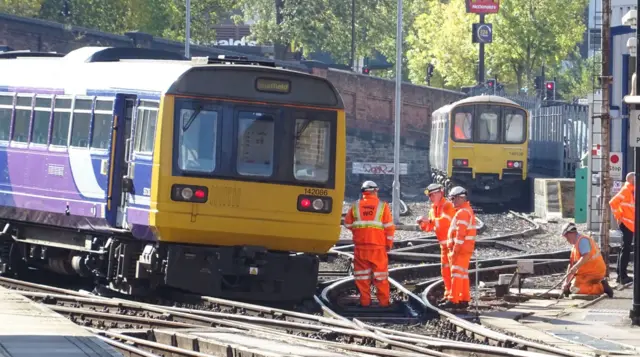 A train being moved