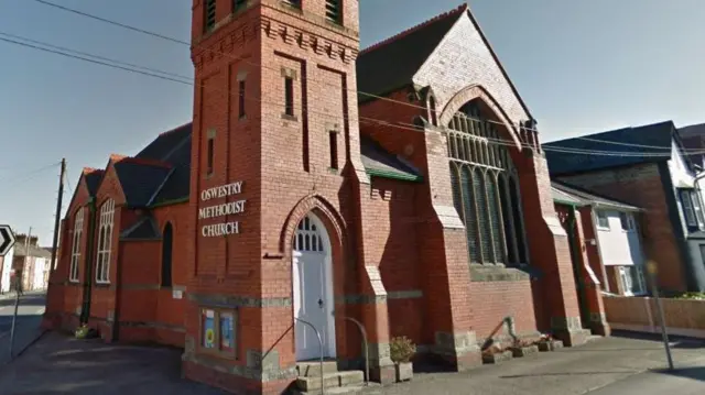 Oswestry Methodist Church, which houses the pre-school