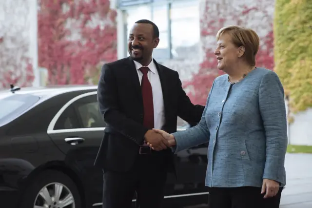 Abiy Ahmed and Angela Merkel