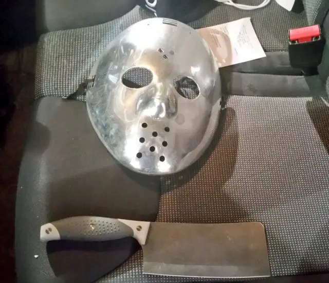 Meat cleaver and mask