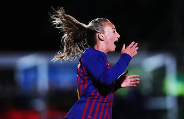 Toni Duggan celebrates scoring the only goal