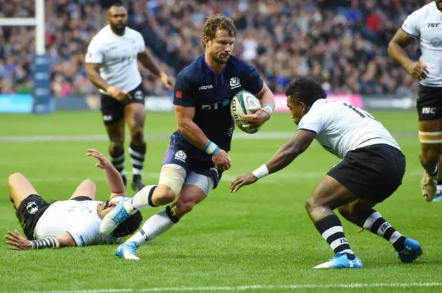 Peter Horne attacks for Scotland