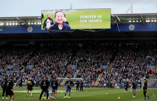 Tributes at the King Power Stadium