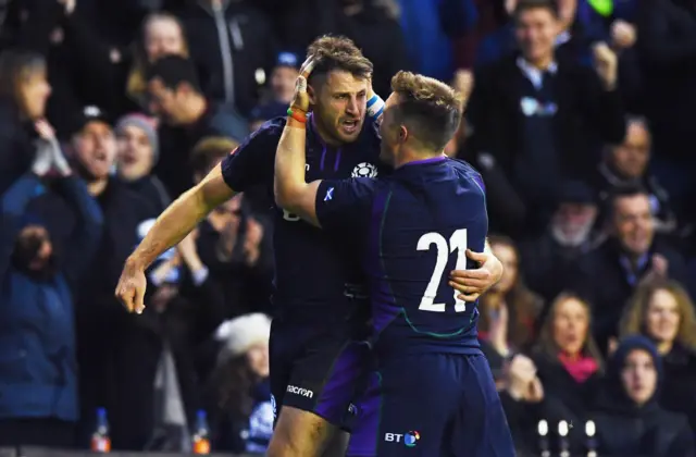 Scotland players celebrate