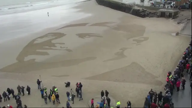 Portrait of Wilfred Owen on Folkestone Beach