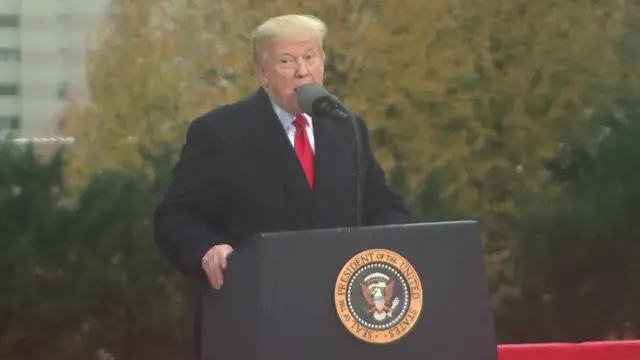 President Trump addresses the crowd