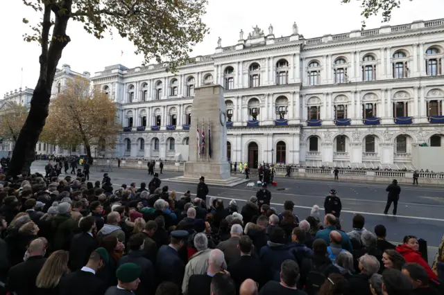 Crowd waiting by the Cenotaph