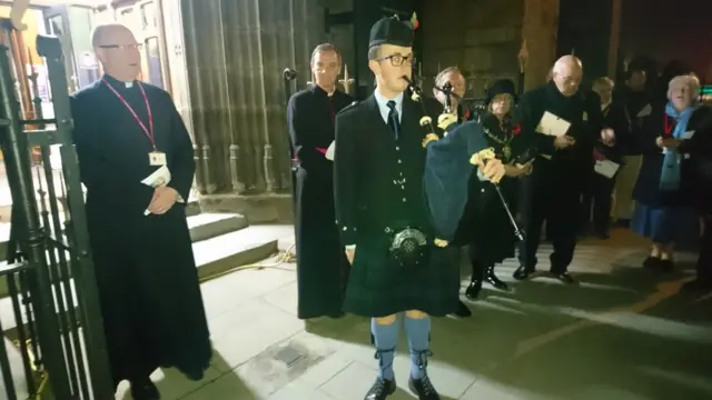 Piper plays at Salford cathedral