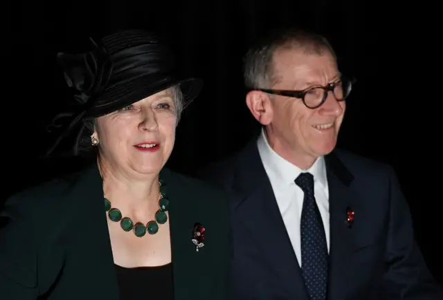 Prime Minister Theresa May and her husband Philip arrive at Westminster Abbey
