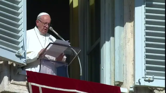 The Pope addresses crowds at the Vatican