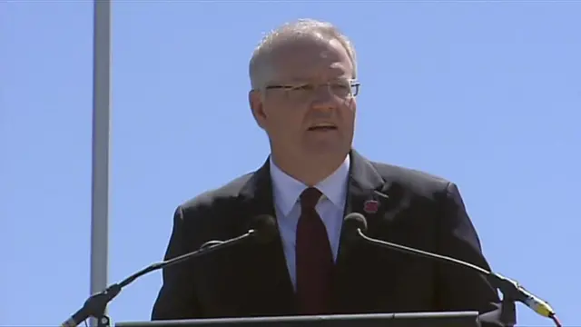 Australian Prime Minister Scott Morrison leads Armistice Day tributes