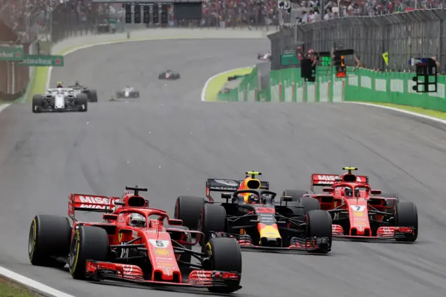 Verstappem and Ferraris