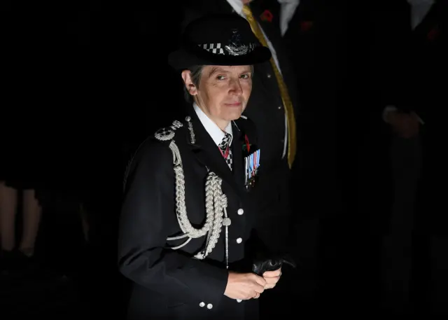 Metropolitan Police commissioner Cressida Dick also arrives for the event in London