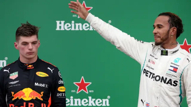 Max Verstappen and Lewis Hamilton