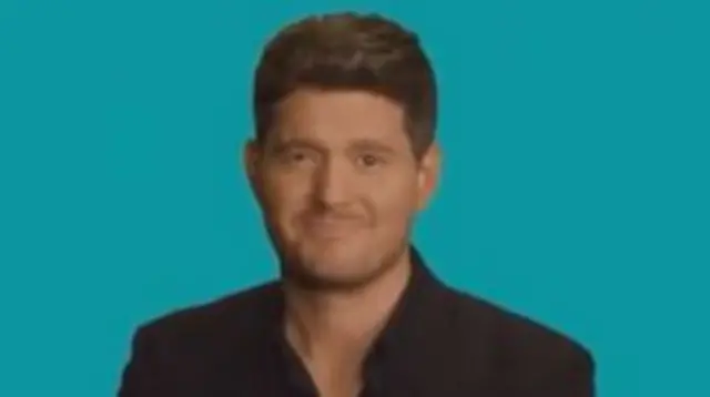 Michael Buble in his promotional video.