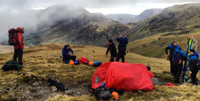 Mountain rescue scene