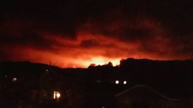 Flaring lights up the sky in Fife during the five-day incident in May this year