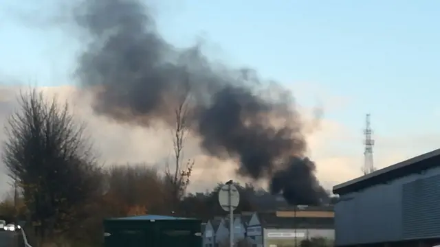 Smoke billowing from a fire