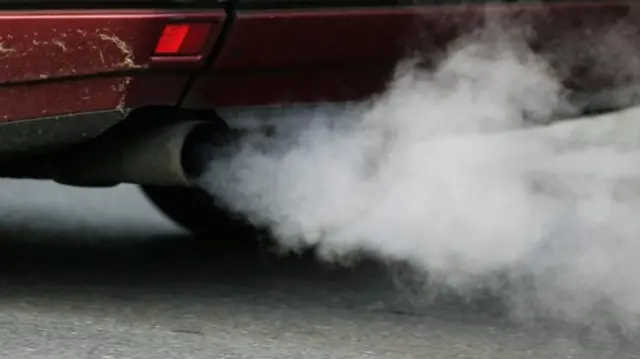 A car with fumes